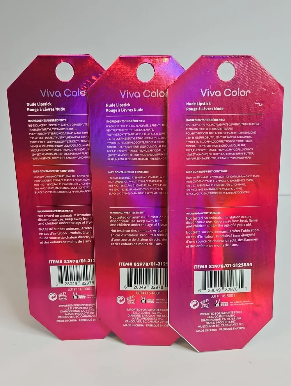 VIVA COLOR NUDE LIPSTICK COLLECTION WITH SHEA BUTTER 3-PIECES